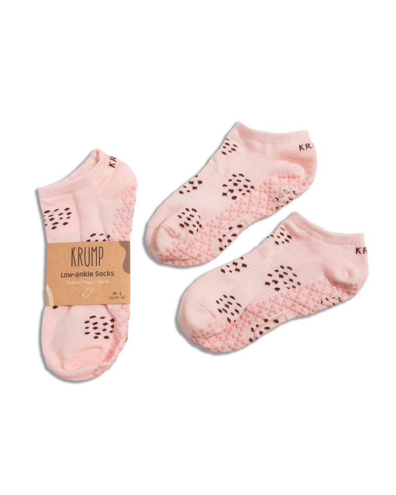 Mauve chalk low ankle socks with speckles design